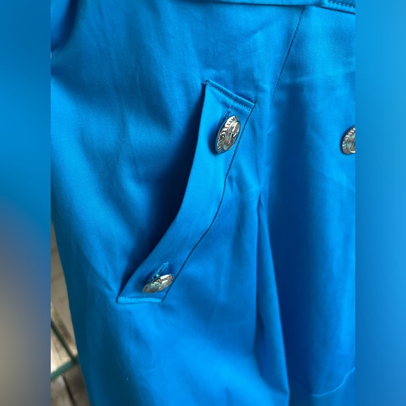 Karl Lagerfeld Blue and Gold A-Line Mini Dress - Picture 8 of 17